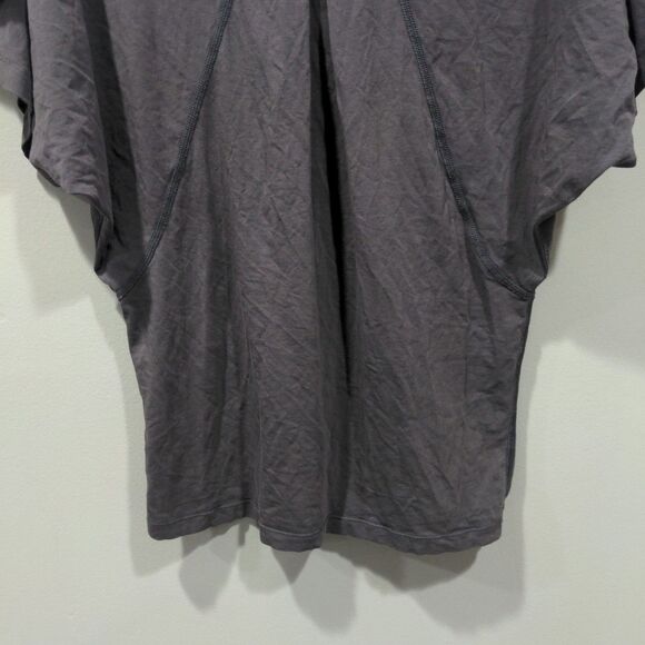 Lululemon Womens Batwing V-Neck Tee Size 6 Gray Athleisure Pilates Casual - Picture 4 of 10